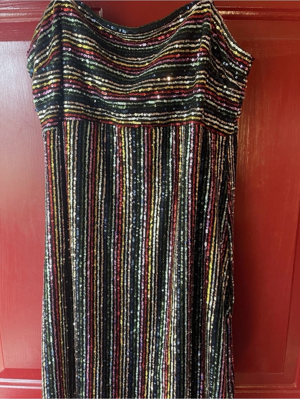 Altar'd State Black Multicolor Sequin Strapless Dress - Picture 2 of 3